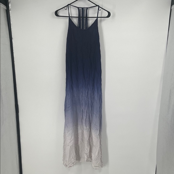 Purple Ombré Maxi Dress With Crochet Detail - Picture 2 of 8